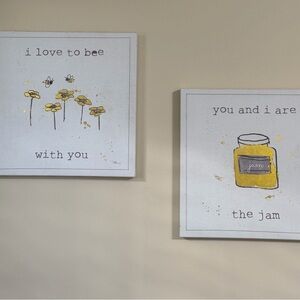 Yellow and White Wall Art Set